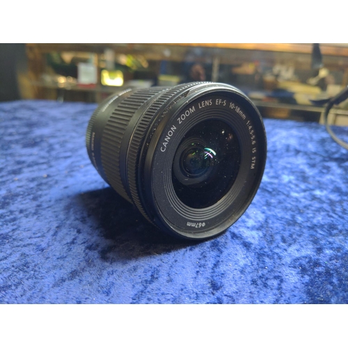 466 - Canon Lens wide angle zoom and medium zoom. Wide angle 10-18mm F4.5 Auto or manual focus with stabil... 