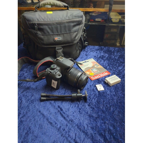 467 - Canon EOS 700d 18mp DSLR with Canon 18-55mm F3.5 with Video facility. Includes Lowepro camera bag an... 