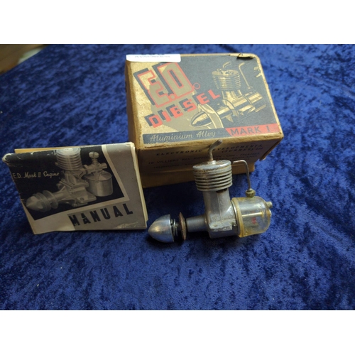 483 - Electronic Developments ( Surrey) Aluminium Alloy Mark 1 Diesel model engine in original box with in... 