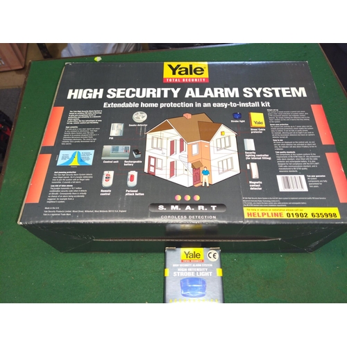 131 - Yale high security alarm system + strobe light. New in box.