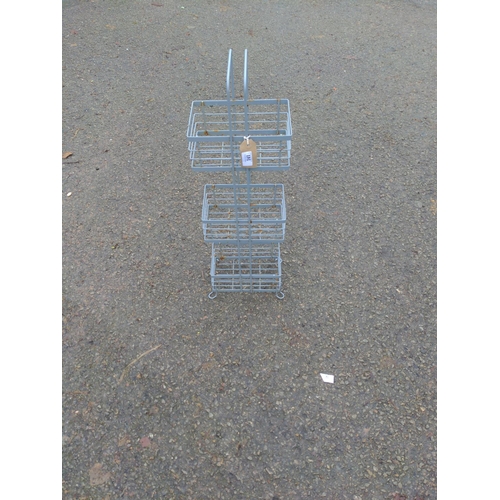 141 - Small metal mesh 3 tier stand. H73cm