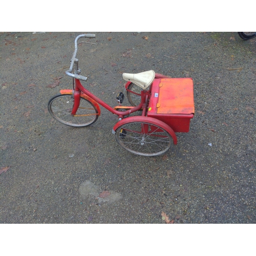 155 - Vintage Child's tricycle with rear pannier, solid rubber tyres