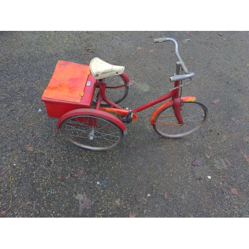 155 - Vintage Child's tricycle with rear pannier, solid rubber tyres