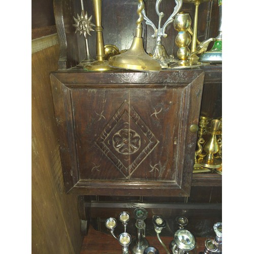 165 - Oak dresser top. W147cm D20cm H145cm