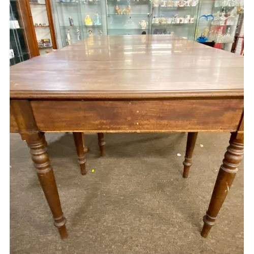 563 - Extra large three part extending table C19th  Mahogany D end table . Extended, L295 W123 H 73cm