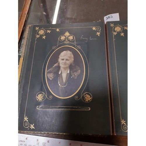 385 - Victorian photograph album & contents