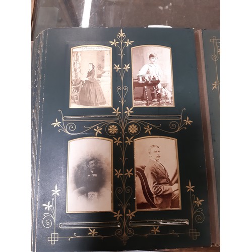 385 - Victorian photograph album & contents