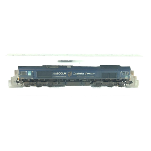 103 - Class 66 Diesel 66405 Blue Malcolm Logistics Service, DCC fitted. Manufactured by Bachmann. Makers C... 