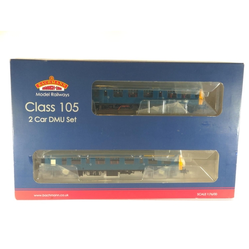 11 - Class 105 2 car DMU BR Blue with yellow ends, DCC ready. Manufactured by Bachmann. Makers Catalogue ... 