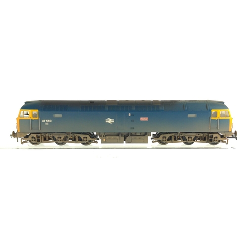 136 - Class 47/0 Diesel Locomotive BR Blue 47560 Tamar (Weathered) Cheltenham Model Centre, DCC ready. Man... 