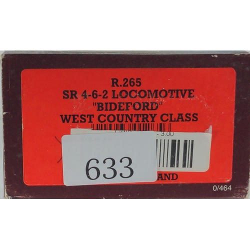 633 - SR 4-6-2 Locomotive Lyme Regis 21C119 West Country Class renumbered. Manufactured by Hornby. Makers ... 