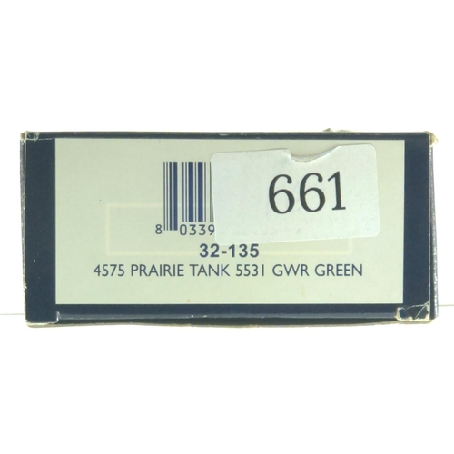 661 - 4575 Prairie Tank 5531 GWR Green Locomotive No leaflets or cardboard inner slip. Manufactured by Bac... 