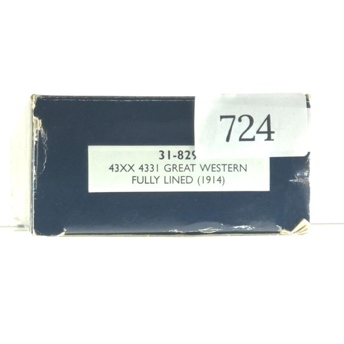 724 - 43XX 4331 Great Western Fully Lined (1914). Manufactured by Bachmann. Makers Catalogue No 31-829