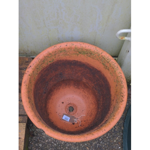 46 - Terracotta pot. D41cm H34cm together with strawberry planter H27cm D30cm