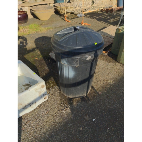 10 - Black plastic bin with lid