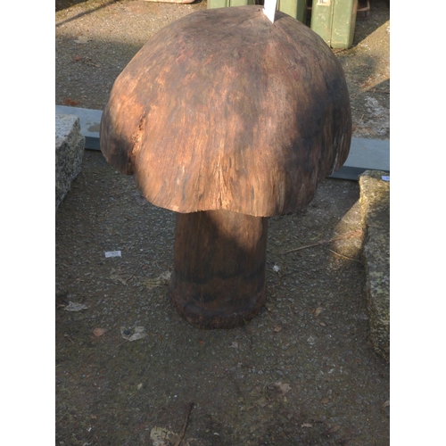 20 - Rustic wooden garden mushroom feature. H64cm