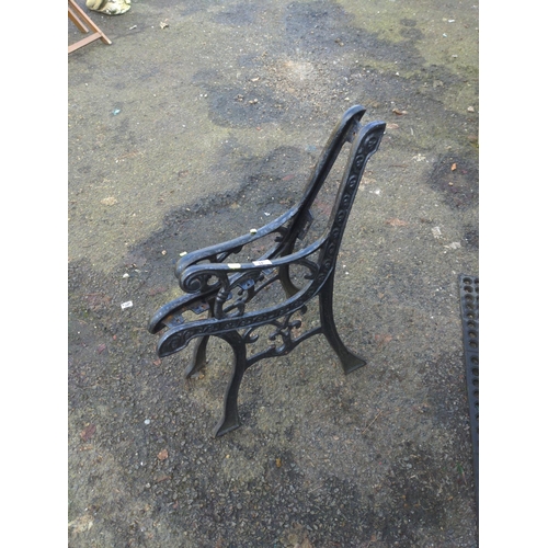 41 - Pair of black metal bench ends