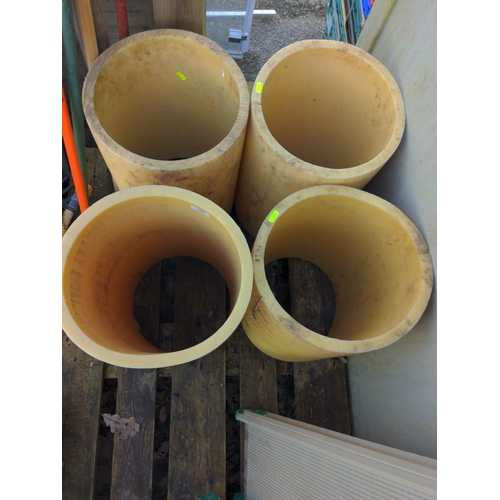 51 - 4x pipe cross sections / rhubarb forcers. H50cm D31cm