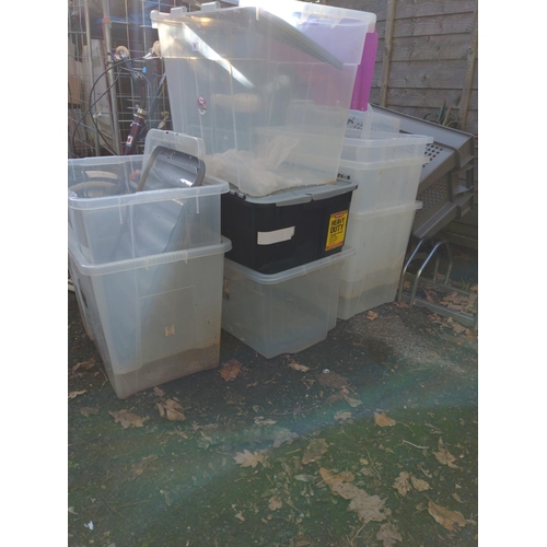 60 - Quantity of large storage boxes, some with lids