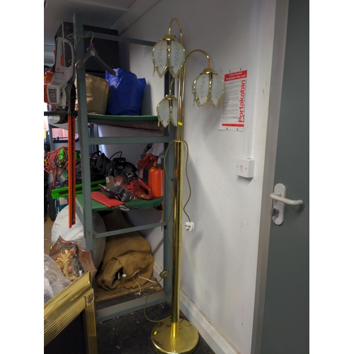 65 - Brass effect standard lamp