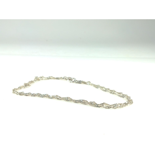 416 - Four silver chains, including one stone set, gross weight 57.5 grams