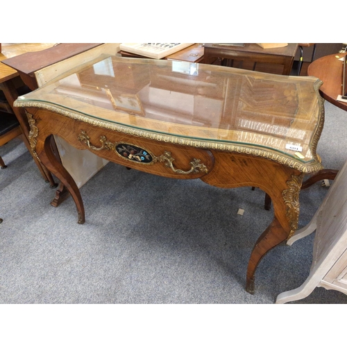 604 - Oetzmann & Company, Hampstead Rd London W,  leather topped writing desk with drawer, with g... 