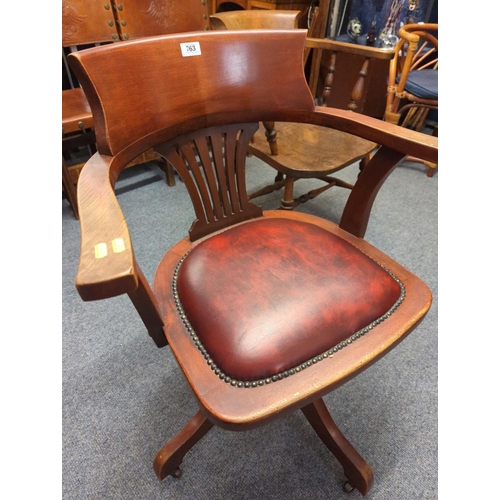 763 - Vintage industrial office chair on casters