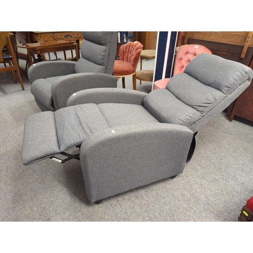 764 - Grey reclining cinema style chair