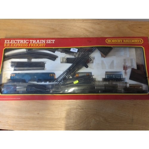 802 - Hornby electric train set. BR express freight. Model no R.693. May be incomplete.