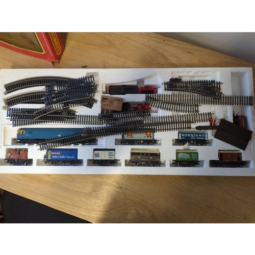 802 - Hornby electric train set. BR express freight. Model no R.693. May be incomplete.