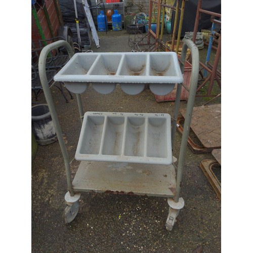 16 - Wheeled cutlery trolley