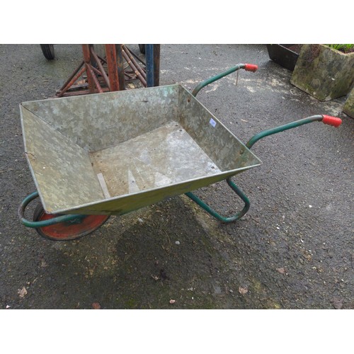 17 - Galvanised wheelbarrow with solid wheel