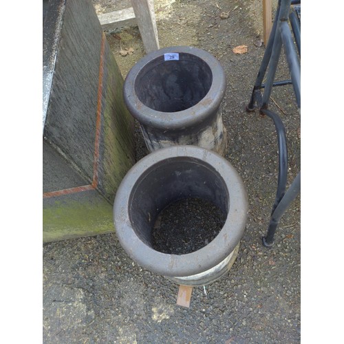 29 - Pair of chimney pots/ rhubarb forcers