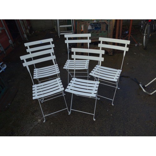 51 - 5x folding metal bistro garden chairs