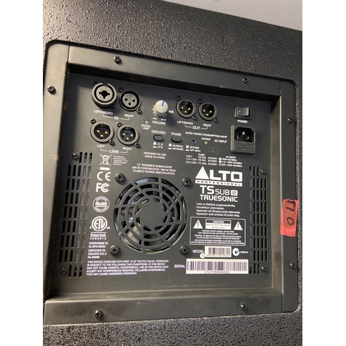 137 - A pair of Alto Professional TS sub 12 Truesonic . 12” powered subwoofer 300w continuous/ 600w ... 