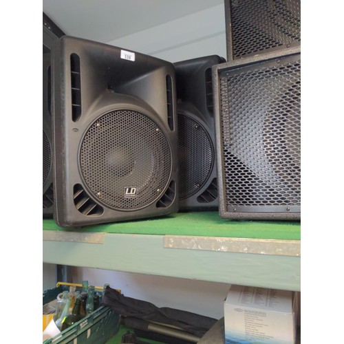 138 - A pair of LD systems PA speakers (P102A 10”/1” powered) H49 D29 W 39 cm approx