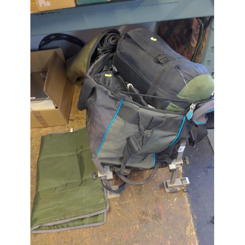 148 - Quantity of fishing equipment inc. mats, bags, covers etc.