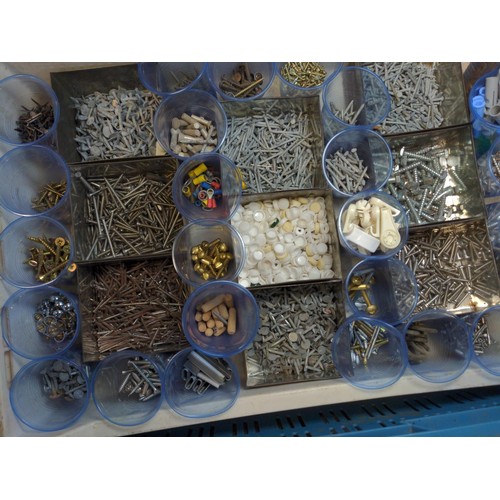 155 - 2 trays of various fixings, screws, bolts etc