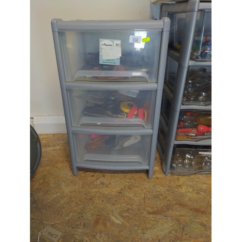 158 - 3 drawer unit with tool contents