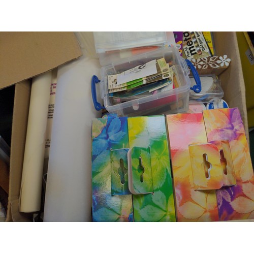 197 - 2 boxes of artists materials, paints, dyes etc.