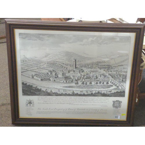 410 - 'The South East Prospect of Ye Town of Tavistoke in the County of Devon' limited ed. 11/1000 print, ... 