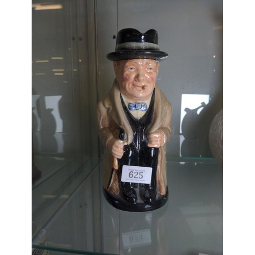 625 - Royal Doulton Winston Churchill character jug. 35 cm high.