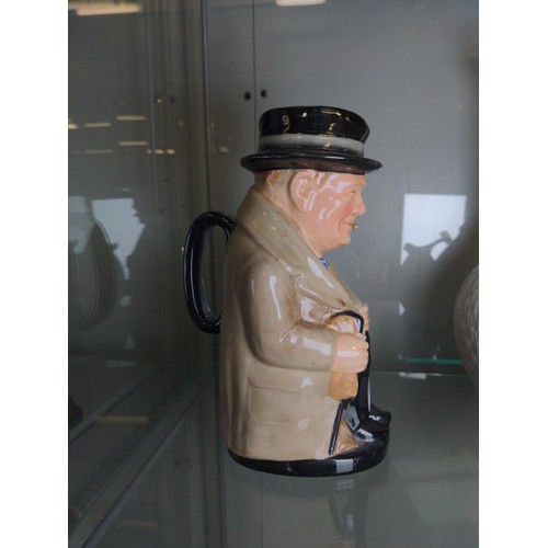 625 - Royal Doulton Winston Churchill character jug. 35 cm high.