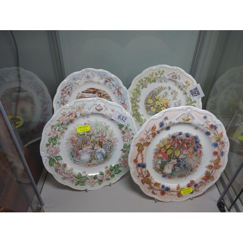 632 - Four Royal Doulton collectors plates, Brambly Hedge 4 Seasons