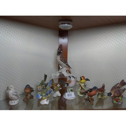 635 - Eleven ceramic birds inc. Beswick, Goebel and Royal Adderley, tallest 17cm