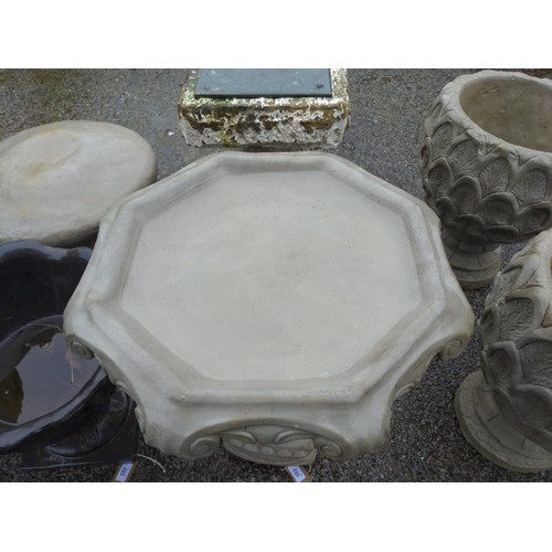 103 - Gothic Bird Bath with hexagonal top