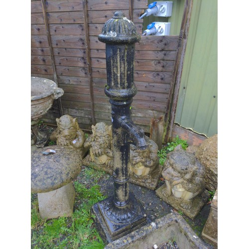 14 - Reconstituted stone garden water feature pump with trough. Includes pump but will probably need repl... 