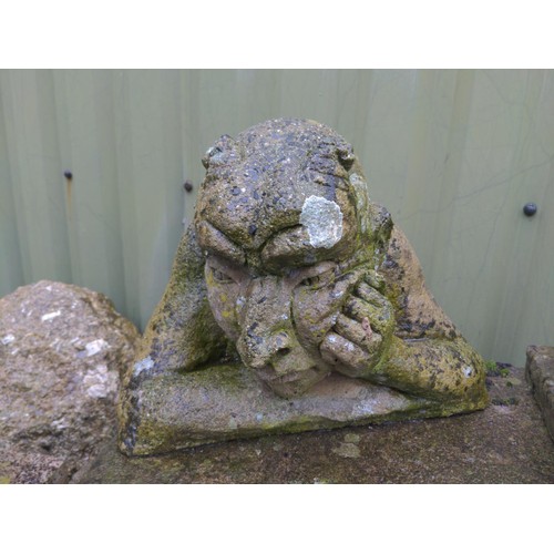 15 - 3x gargoyle garden features. Tallest H42cm