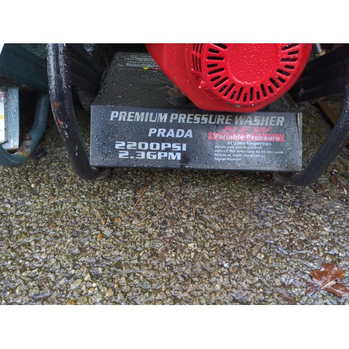 178 - Prada premium pressure washer PSI 2200, with lance and tubing.