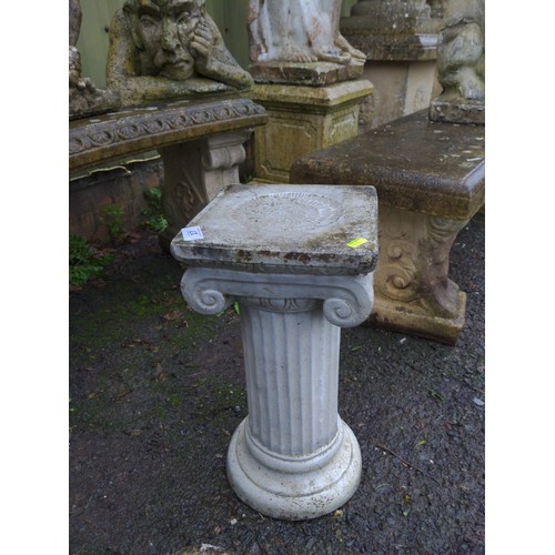 17 - Ionic style scrolled column stand. H46cm W25cm